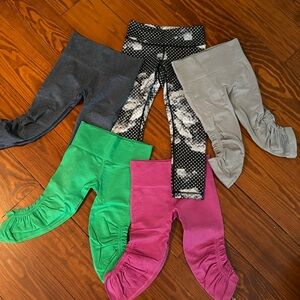 LOT 5x LULULEMON leggings (4x 17” crop, 1x 23”); all size 4.
